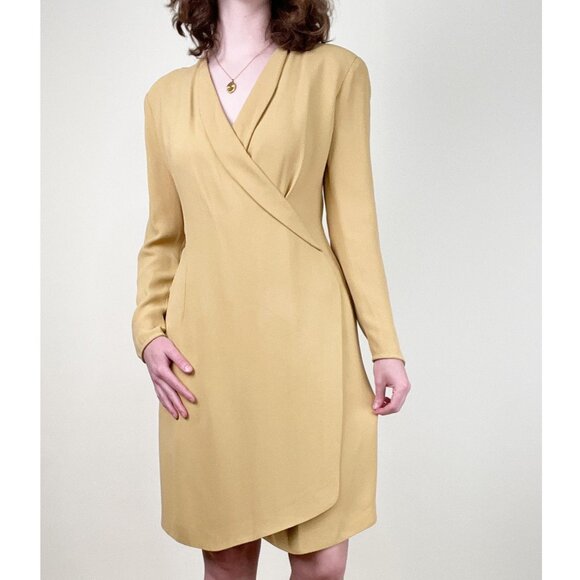 Vintage Giorgio Armani 80s 90s Blazer Dress Mini Midi Office Suit Old Money Luxe - Picture 4 of 9